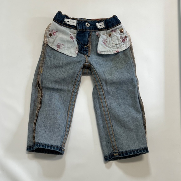 True Religion Baby Billy Blue Jeans Sz 12-18 Months Adjustable Waist Cotton - Picture 7 of 9